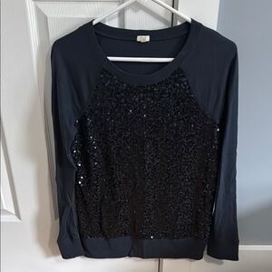 Sequin Embellished Black Women's Top